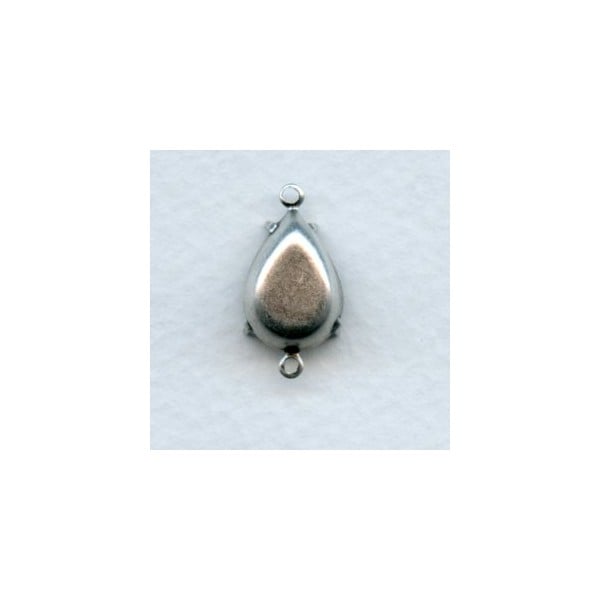 Pear Shape 14x10mm Setting Connector Oxidized Silver (12) - Image 2
