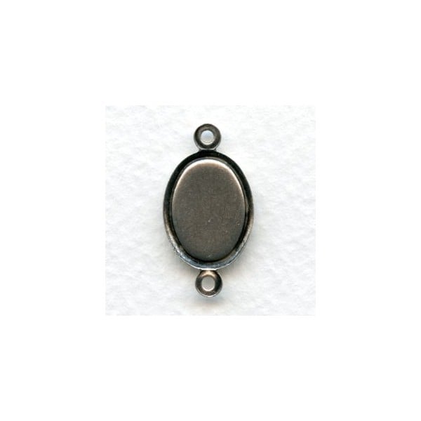 Connector Settings 14x10mm Oxidized Silver (6) - Image 2