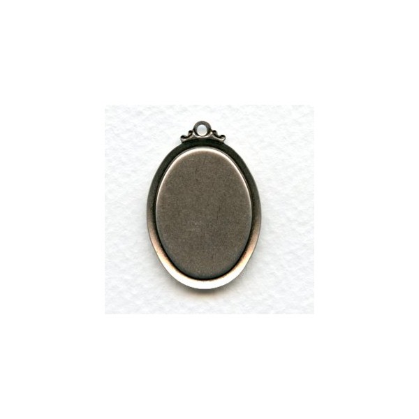 Elegant Simple Pendant Settings 25x18mm Oxidized Silver (6) - Image 2