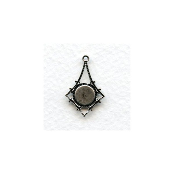 Delicate 7mm Setting Pendants Oxidized Silver (12) - Image 2