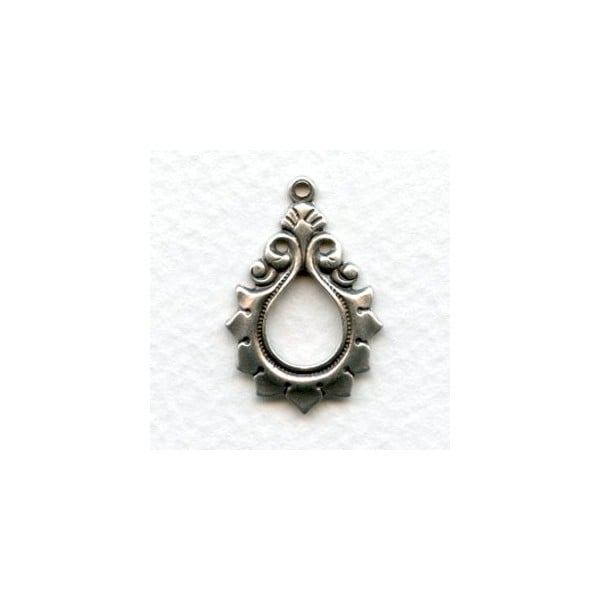 Gothic Style Larger Pendant Drop Oxidized Silver (6)