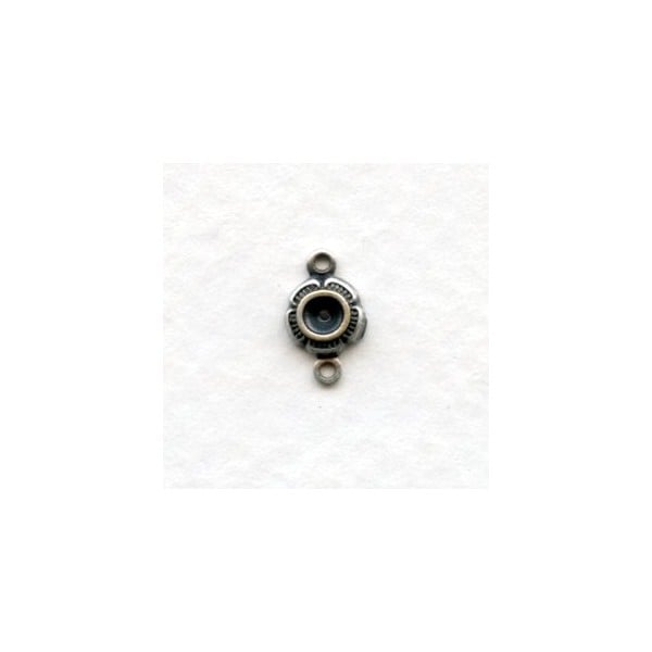 Connectors to Hold Rhinestones 2 Loops Oxidized Silver (12)