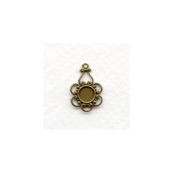 Delicate 5mm Setting Pendants Oxidized Brass (12)