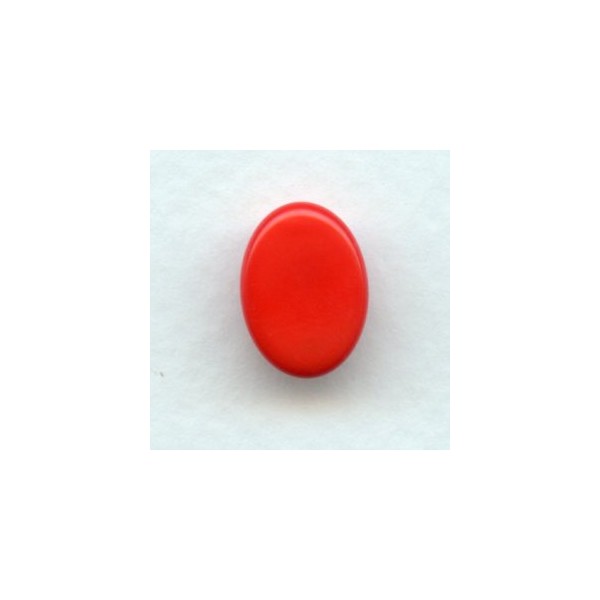 ^Coral Red 14x10mm German Glass Cabs (4) - Image 2