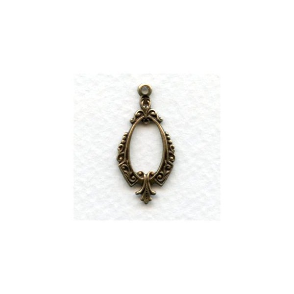 Delicate Pendant Hoops Oxidized Brass 28mm (12)
