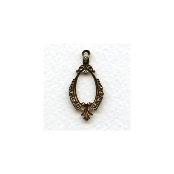 Delicate Pendant Hoops Oxidized Brass 28mm (12) - Image 2