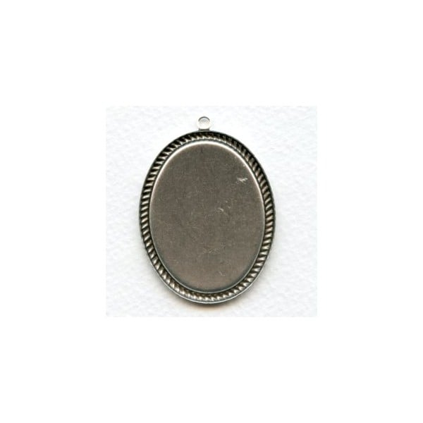 Rope Edge Setting Oxidized Silver 40x30mm (2) - Image 2