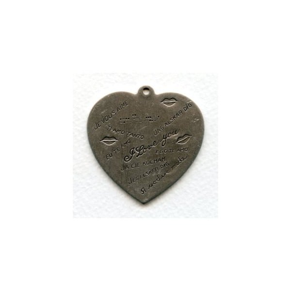 I Love You in Many Languages Heart Charm Silver (1)