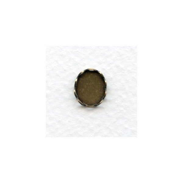 Lace Edge Settings 10x8mm Oxidized Brass (12)