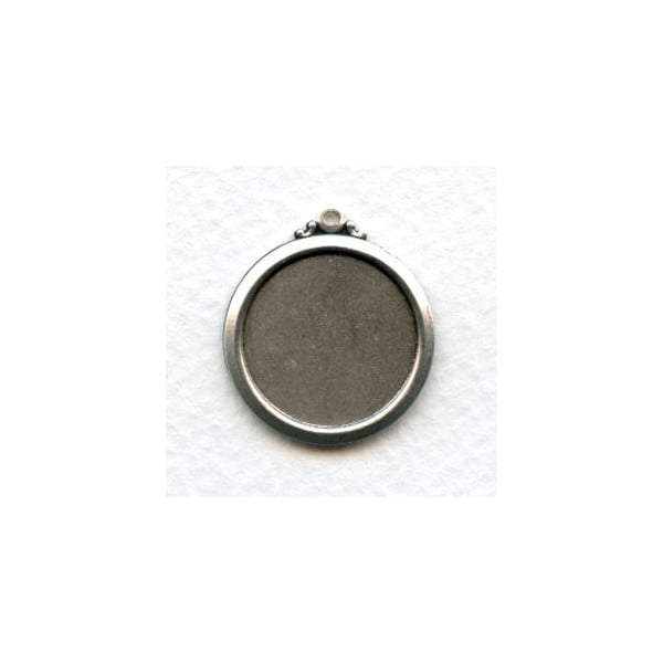 Elegant Simple Setting Pendants 18mm Oxidized Silver (6)