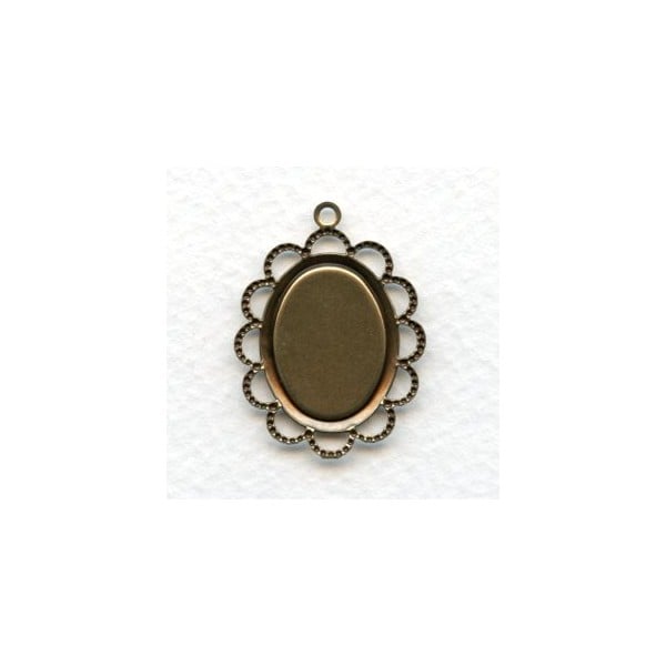 Filigree 18x13mm Settings Oxidized Brass - Flat (6) - Image 2