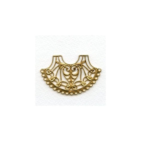Nineteen Hole Ornate Focal Point Connector Raw Brass (1)