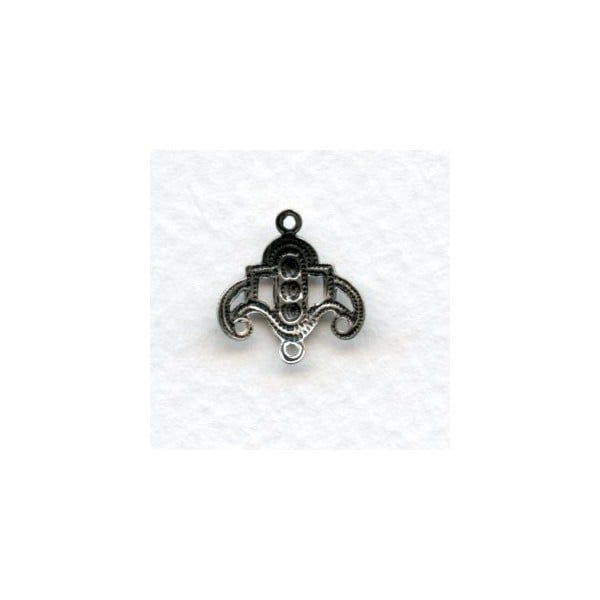 Filigree Fancy Connectors German Oxidized Silver 19mm (2) - Image 2