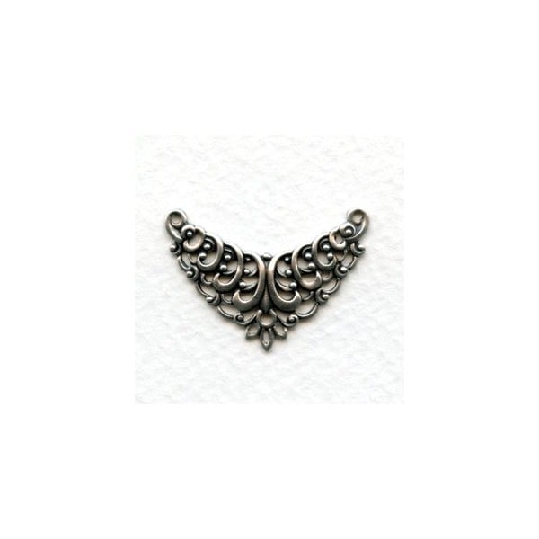European Filigree Connector 29mm Oxidized Silver (1)