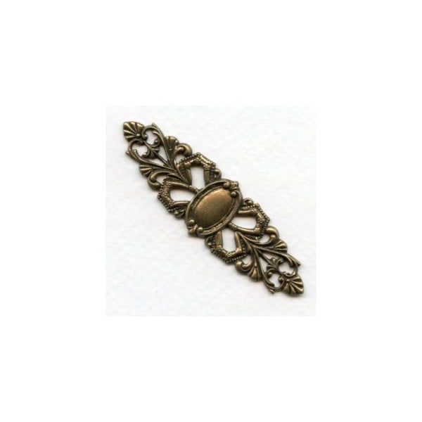 Long Narrow Bar Style Stamping 67mm Oxidized Brass (1)