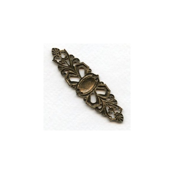 Long Narrow Bar Style Stamping 67mm Oxidized Brass (1) - Image 2