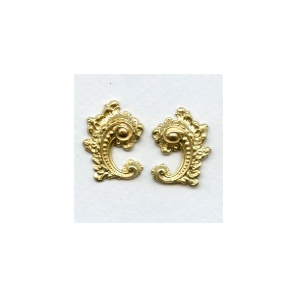 Victorian Details Right Left Flourishes Raw Brass (1 Pair)