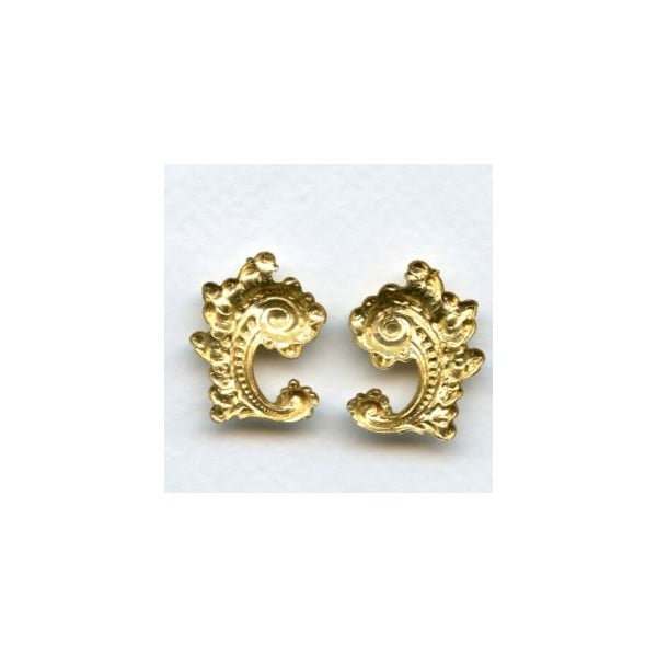 Victorian Details Right Left Flourishes Raw Brass (1 Pair) - Image 2
