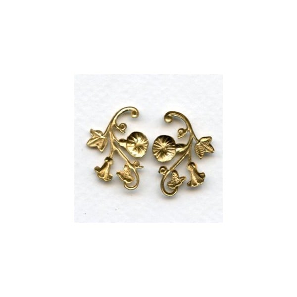 Morning Glory Right and Left Flourishes Raw Brass (1 set) - Image 2