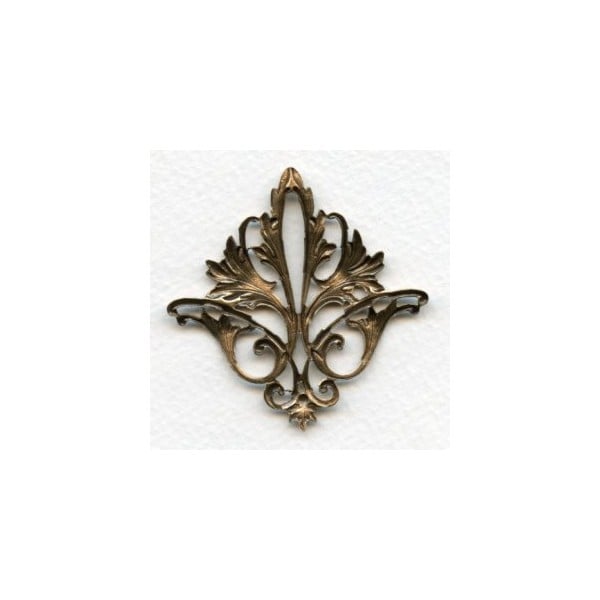 Fleur-de-lys Openwork Oxidized Brass Stamping (1) - Image 2