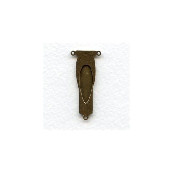 Art Deco Focal Connectors Oxidized Brass (2) - Image 2