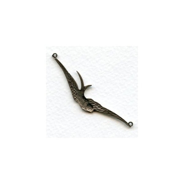 Large Bird in Flight Connectors Oxidized Silver 62mm (3) - Image 3