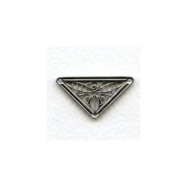 Filigree Triangle Connector Oxidized Silver (6)