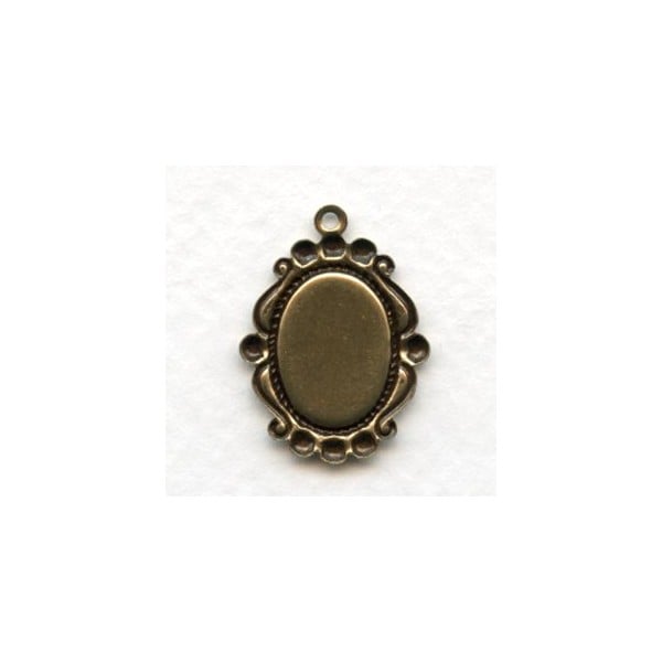 Ornate Pendant 14x10mm Settings Oxidized Brass (12) - Image 2