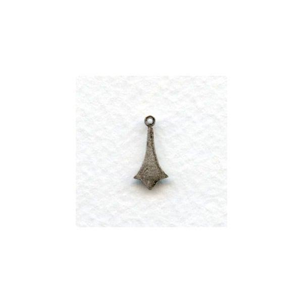 Art Nouveau Style Floral Tiny 15mm Drops Oxidized Silver (6) - Image 2