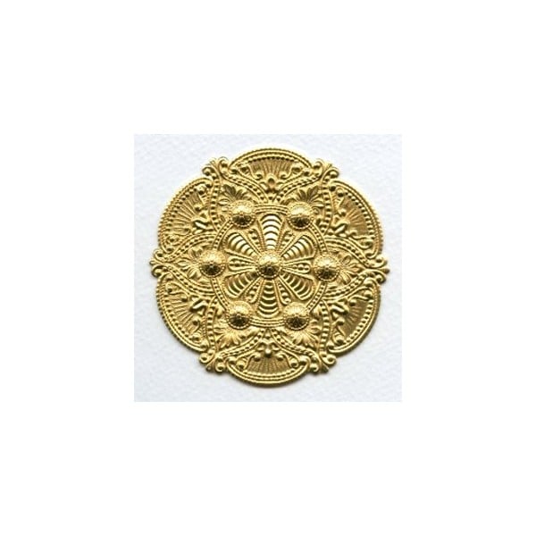 Splendid Gothic Details Raw Brass Medallion 72mm (1)