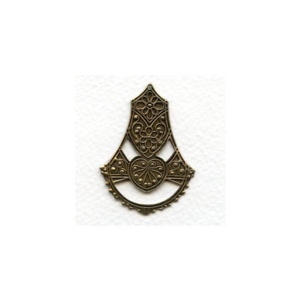 Moroccan Style Oxidized Brass Pendant Stampings 45mm (2)