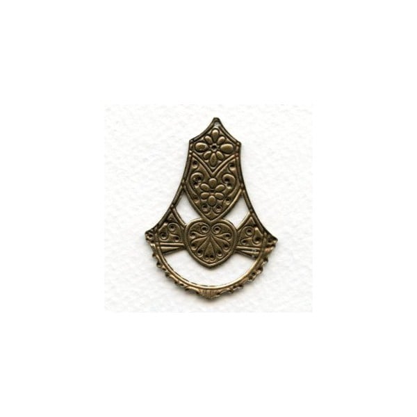 Moroccan Style Oxidized Brass Pendant Stampings 45mm (2) - Image 2