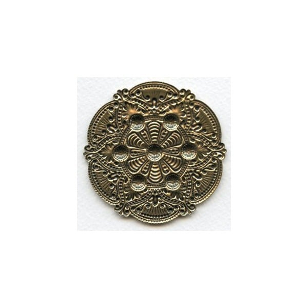 Splendid Gothic Details Oxidized Brass Medallion 72mm (1) - Image 2