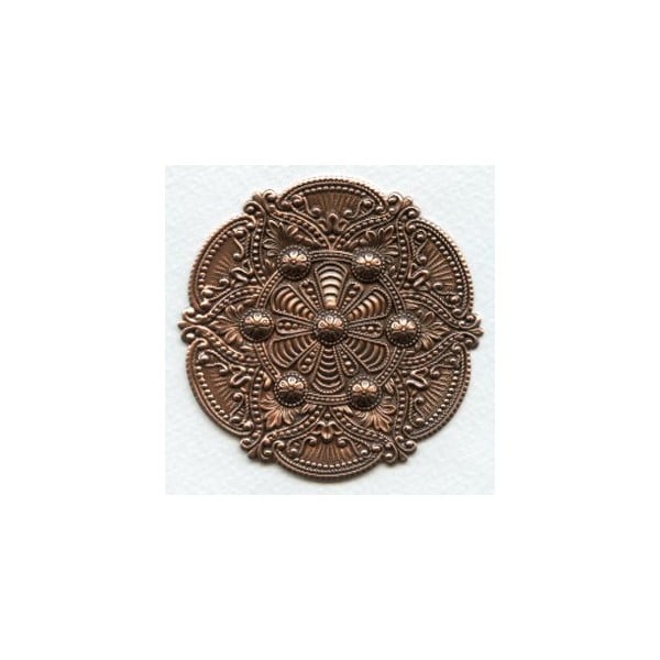 Splendid Gothic Details Oxidized Copper Medallion 72mm (1)