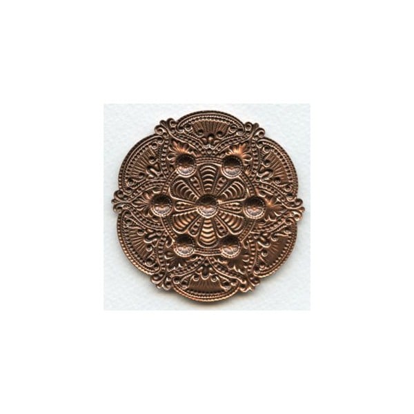 Splendid Gothic Details Oxidized Copper Medallion 72mm (1) - Image 2