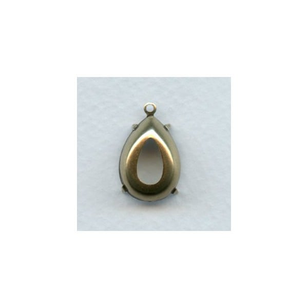 Pear Shape Setting Pendants 18x13mm Oxidized Brass (12) - Image 2