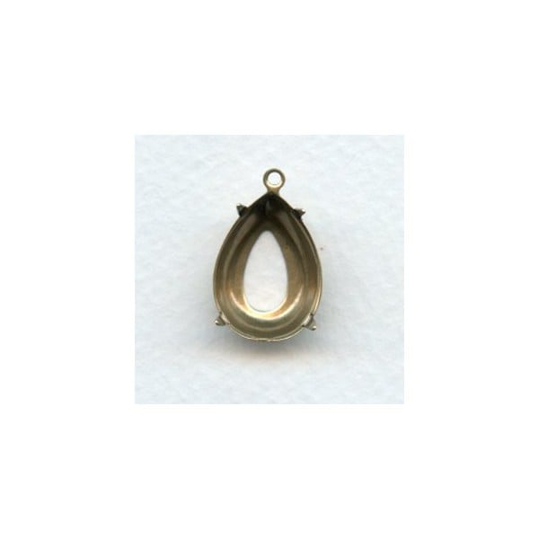Pear Shape Setting Pendants 18x13mm Oxidized Brass (12)
