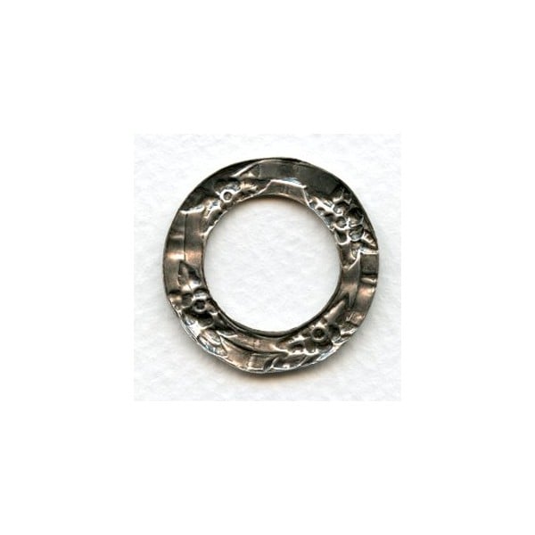 Floral Porthole Settings Oxidized Silver 28.5mm (3) - Image 2