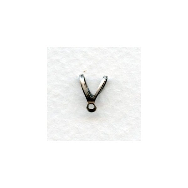 Bail with Loop Oxidized Silver 9mm (6)