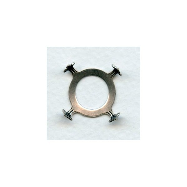 Open Back Turtle Settings 18mm Oxidized Silver (6) - Image 2