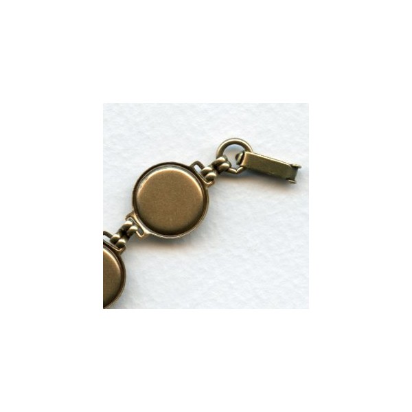 Linked Bracelet Finding Oxidized Brass 13mm Settings (1) - Image 3