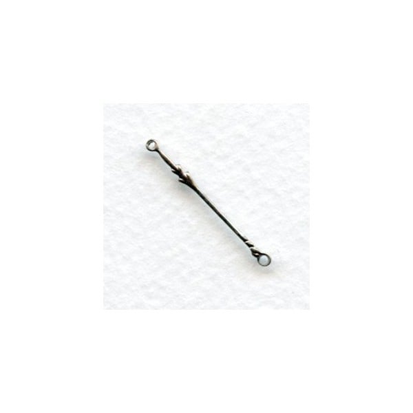Decorative Bar Connector or Bail Oxidized Silver (12)