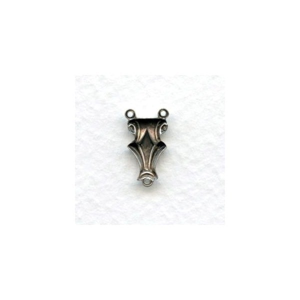Elegant Deco Style 3-way Connectors Oxidized Silver (12) - Image 2