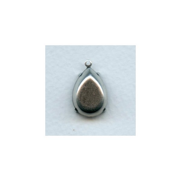 Pear Shape Settings 18x13mm Oxidized Silver (6) - Image 2