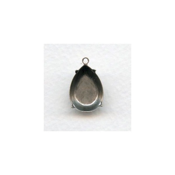 Pear Shape Settings 18x13mm Oxidized Silver (6)