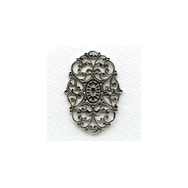 European Filigree Oval 44x34mm Oxidized Silver (1) - Image 2