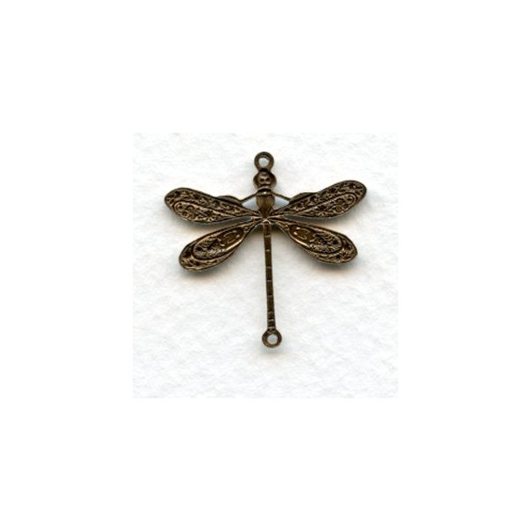 Victorian Style Dragonfly Connectors Oxidized Brass 24mm (3) - Image 2