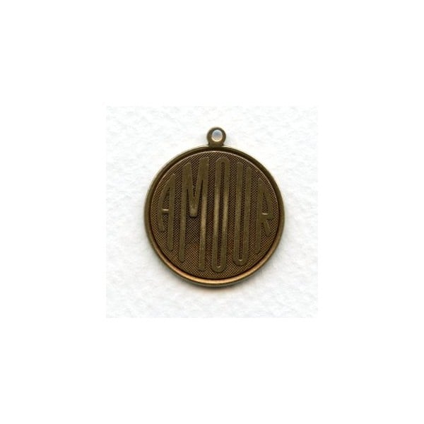 Amour French Charms Oxidized Brass 26mm (3)