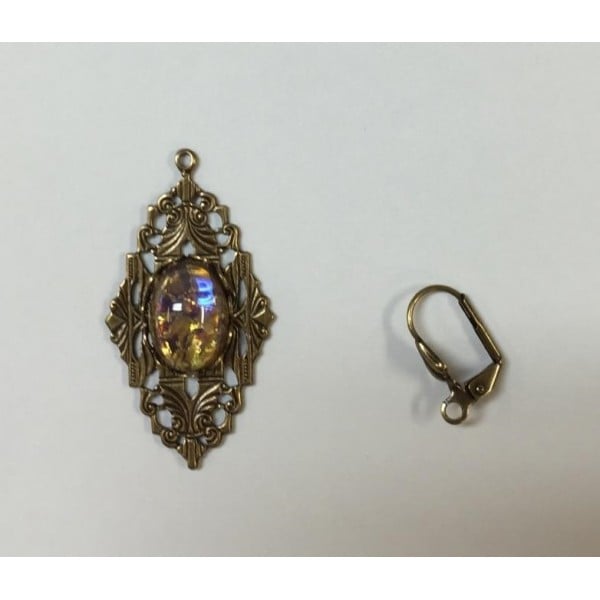 Small Shell Lever Back Earring Findings Oxidized Brass (24) - Image 4