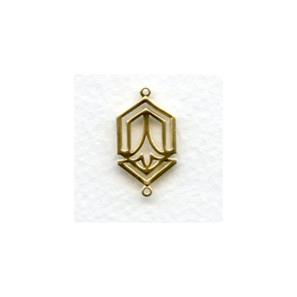 Openwork Connectors 22mm Raw Brass (6)